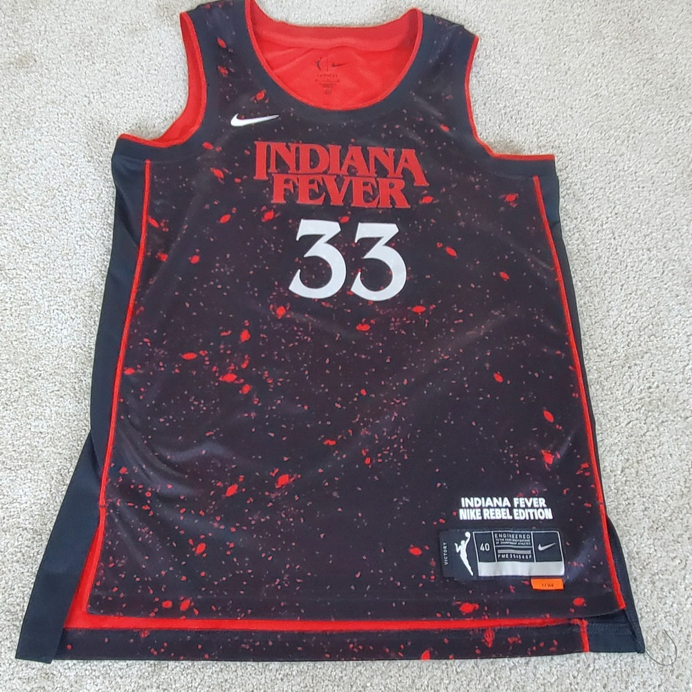Nike Indiana Fever Jersey Men's Small Black Red Rebel Edition Henderson 33 WNBA